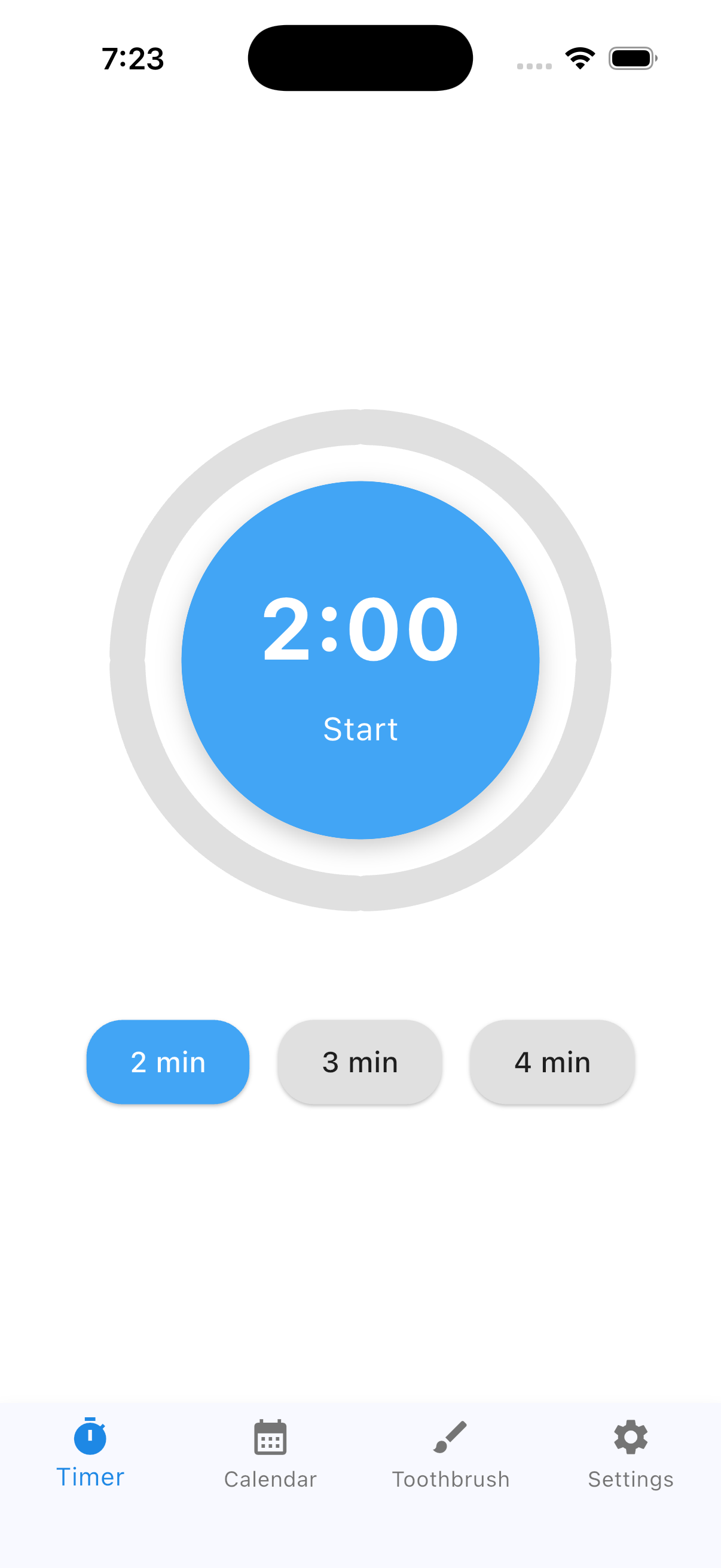 Timer screen